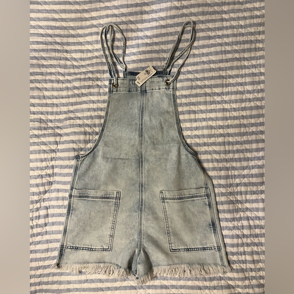 NWT Aerie Denim Romper Short Overalls